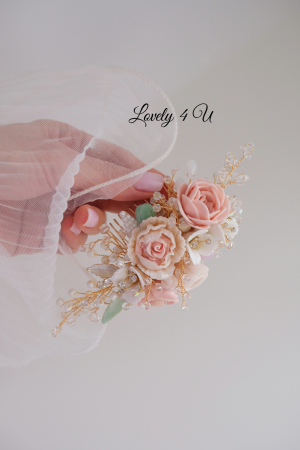 SALLY - Accesoriu de păr cu flori realizate manual [1]