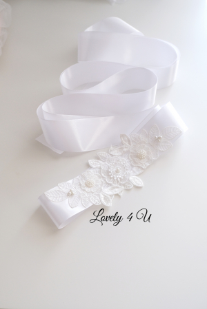 Bentita dezgatit mireasa, Esarfa alba pentru mirese, Accesoriu par, Dantela, Dezgatit, Esarfa dezgatit, Legatoare, lucrat manual, Mireasa,,Accesorii dezgatit mireasa, Bijuterii mireasa [8]