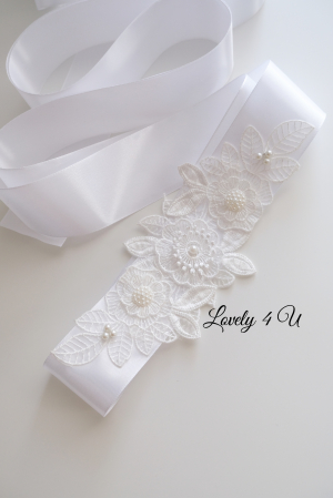 Bentita dezgatit mireasa, Esarfa alba pentru mirese, Accesoriu par, Dantela, Dezgatit, Esarfa dezgatit, Legatoare, lucrat manual, Mireasa,,Accesorii dezgatit mireasa, Bijuterii mireasa [5]