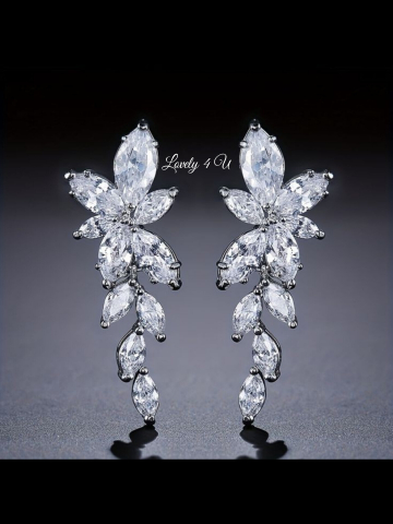 Cercei Mireasă SELLY – Eleganță și Strălucire, Cercei Zirconiu Cubic AAA Placati cu Rodiu, Cercei Eleganți Argintii pentru Mireasă, Cercei de Lux cu Strălucire de Diamant, Bijuterii de Mireasă – Cercei SELLY Handmade, Cercei Statement pentru Ocazii Speciale, Cercei Rafinați pentru Nuntă și Evenimente, Cercei Argintii cu Pietricele de Zirconiu, Cercei pentru Mireasă – Design Sofisticat, Cercei SELLY – Strălucire și Eleganță Premium,Cercei mireasa, Bijuterii mireasa, cercei mireasa cu pietricele, cercei cu șurub, CERCEI LOVELY 4 U [1]