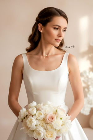 ACCESORII / PRODUSE - SERENITY PEARL – set bijuterii cu perle Swarovski, colier invizibil și cercei din argint, handmade LOVELY 4 U