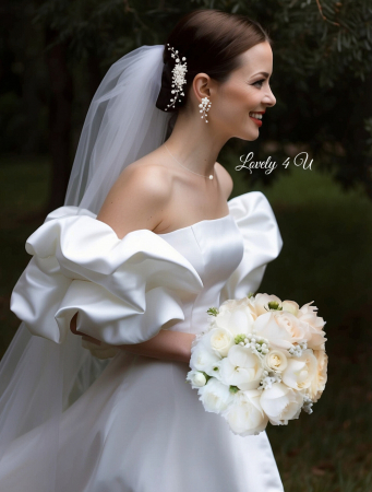 SET ACCESORII MIREASA - Set accesorii mireasa  IRINA, Diadema mireasa, cercei și colier, diadema cu perle, set bijuterii mireasa perle albe