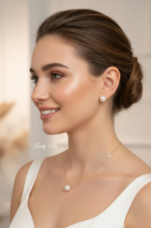 ACCESORII / PRODUSE - Set Bijuterii Mireasă „PURE LOVE” – Perlă Clasică Swarovski & Eleganță Atemporală