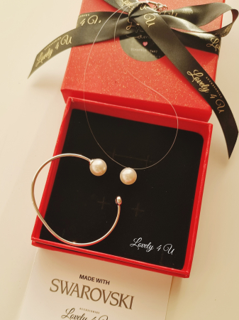 COLIERE - Set bijuterii perle ivory Swarovski 14mm, bijuterii perle ivory Swarovski, set bijuterii elegante, colier și brățară argint, cadou bijuterii personalizate, bijuterii handmade Lovely 4 U.brățară argint și colier la baza gatului invizibil cu perla, brarara perla Swarovski, bratara argint 925, zirconiu, perla swarovski, bijuterii swarovski, bijuterii cu perle, accesorii handmade, accesorii realizate manual in Romania, set colier si bratara, colier la baza gatului cu perle, colier invizibil,  Set perle Swarovski, Set perlute Swarovski, cercei perle swarovski negre, perle negre, cercei swarovski perle, set perle, Perle Swarovski, Perlute Swarovski, Cercei perle Swarovski, Cercei perlute Swarovski