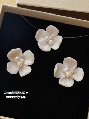 set bijuterii mireasă, set bijuterii flori handmade, cercei floare ivory, colier invizibil cu floare, colier cu fir transparent, set bijuterii perle mireasă, set bijuterii cununie civilă, bijuterii handmade România, bijuterii delicate cu flori, cercei floare cu perle, colier cu perle Swarovski, bijuterii mireasă naturale, set bijuterii ivory, bijuterii unicat mireasă, cadou elegant femeie, cercei eleganți handmade, colier mireasă fin, cercei argint placat cu aur, bijuterii Lovely 4 U, accesorii mireasă rafinate, [5]