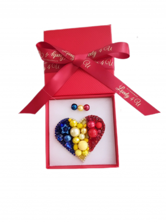 IDEI CADOURI DE CRACIUN - SET ACCESORII , BIJUTERII, BROSE PENTRU CRACIUN - accesoriu tricolor, insigna steagul romaniei, bijuterii steagul romaniei, set accesorii tricolore steagul romaniei, cercei ,  Set broșă și colier - bijuterii tricolor steagul romaniei, ziua nationala a romaniei, 1 decembrie, cadou 1 decembrie, cadou pentru doamne 1 decembrie, idei cadouri ziua nationala a romananiei, accesorii lovely 4 u, 1 decembrie accesorii