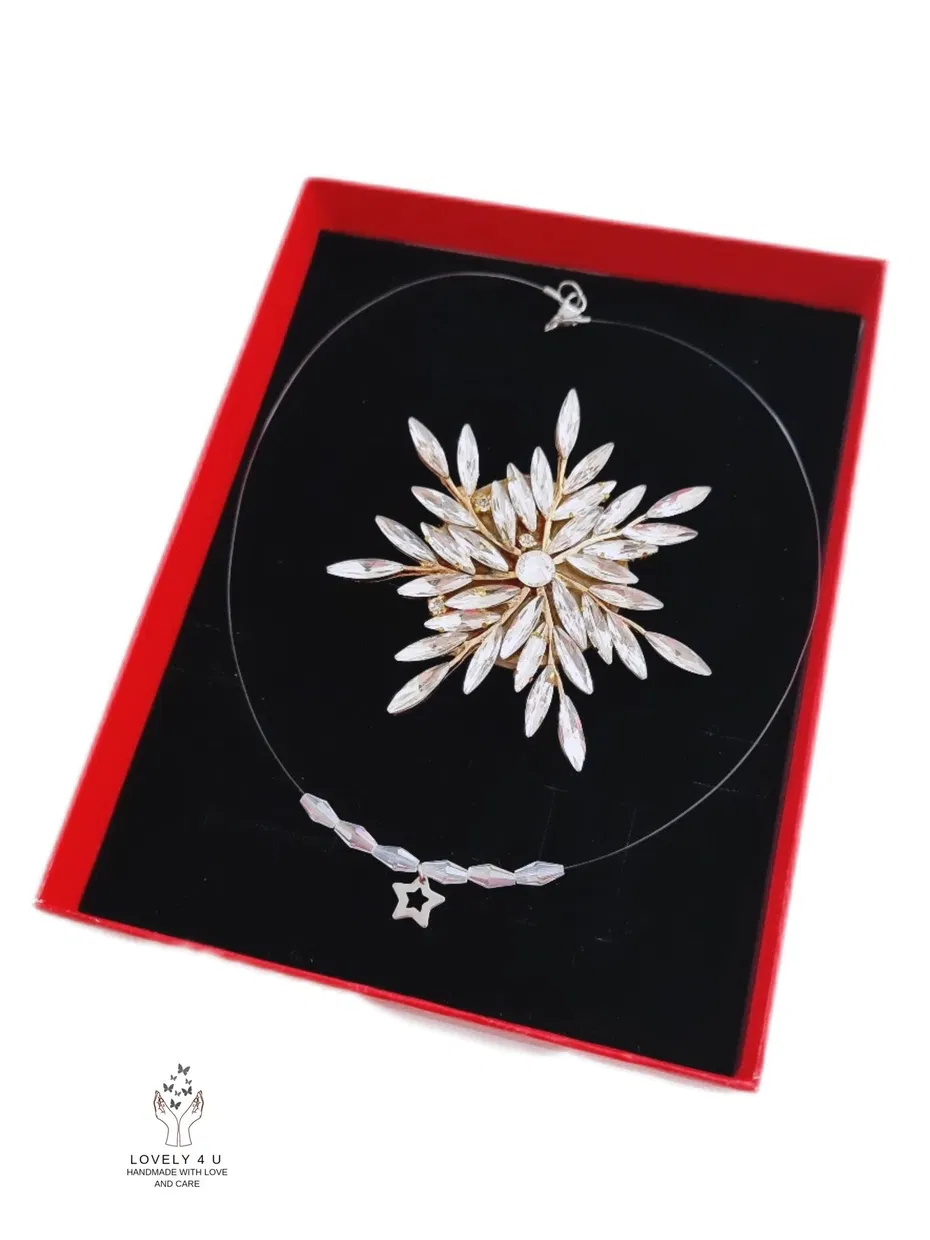 IDEI CADOURI DE CRACIUN - SET ACCESORII , BIJUTERII, BROSE PENTRU CRACIUN - BROSA FULG DE NEA, BROSA FULG, BROSA PIETRICELE, BOSE DAMA, BROSA FEMEI, CADOU DEOSEBIT, CADOU SPECIAL, CADOU DE CRACIUN, CADOU UNICAT, BIJUTERII DE CRACIUN, ACCESORII LOVELY 4 U, PIETRICELE,AUR,FULG