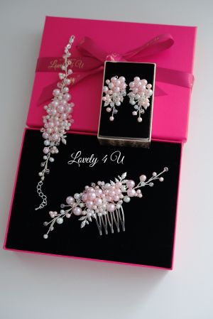 SET MIREASA, SET BIJUTERII MIREASA, SET ACCESORII MIREASA, SET ACCESORII NUNTA, SET BIJUTERII, SET BIJUTERII PERLE, SET BIJUTERII ROZ, ACCESORII LOVELY4U, BIJUTERII MIREASA,SET ARGINT, CERCEI ROZ, SET [4]