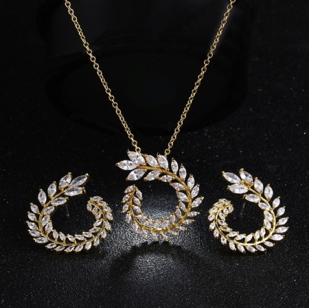 LIVIA - Set  Gold cu pietricele de Zirconiu si placat cu aur - [1]