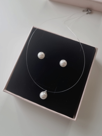 ACCESORII / PRODUSE - SET CERCEI SI COLIER MIREASA, SET MIREASA, COLIER SWAROVSKI, COLIER fir transparent mireasa cu perla, Choker, Colier transparent Swarovski, Bijuterii mireasa, Cercei mici cu perle Swarovski, CERCEI, set bijuterii mireasa, set accesorii mireasa, set cu perle elegant, set swarovski, colier la baza gatului, lantisor transparent, cercei minimalisti cu perle