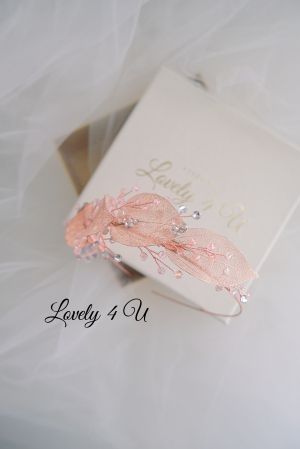 Coroniță stil grecesc, coroniță cu frunze, tiara mireasa, tiara cu frunze, frunze rose gold, bijuterii mireasa cu frunze, accesorii Lovely 4 U, tiara mireasa, coroniță asimetrica, tiara asimetrica [8]