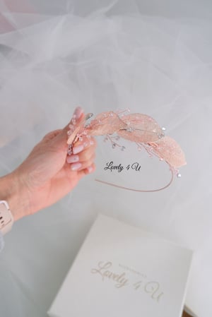 Coroniță stil grecesc, coroniță cu frunze, tiara mireasa, tiara cu frunze, frunze rose gold, bijuterii mireasa cu frunze, accesorii Lovely 4 U, tiara mireasa, coroniță asimetrica, tiara asimetrica [7]