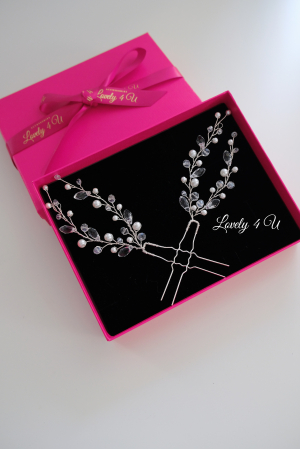Agrafe coc mireasa,  Accesorii realizate in Romania, Accesorii handmade, Set accesorii mirese, Set bijuterii nunta, Agrafe pentru par, Pin coc cu perle, Agrafa de par cu perle, Accesorii nunta, Bijuterii mireasa, Agrafa, Accesorii LOVELY 4 U, [1]