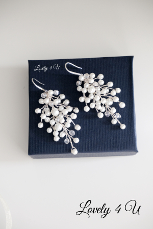 CERCEI MIREASA CU PERLE ALBE, CERCEI MIREASA, CERCEI  CU PERLE, BIJUTERII MIREASA CU PERLE ALBE, CERCEI MIREASA ARGINT, CERCEI ARGINT, CERCEI LOVELY 4 U, ACCESORII LOVELY 4 U, ACCESORII NUNTA, MIREASA [4]
