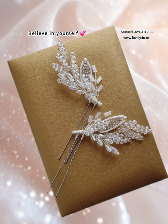 set agrafe coc mireasa, set agrafe pentru mirese, set accesorii nunta, pin coc cu frunze, piepteni si pini mireasa, accesoriu lateral cu funze, decoratiuni par mireasa, accesoriu mireasa, accesoriu par cu cristale, argintiu, frunze, bucuresti, cluj, diadema mireasa,diadema  frunze, iasi, pieptene mireasa, tiara, Timisoara [1]