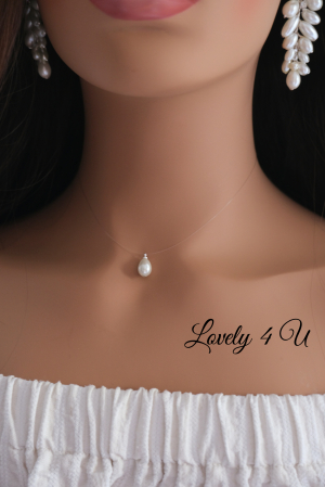 Colier cu fir transparent, colier invizibil, bijuterii handmade, accesorii pentru femei, accesorii handmade Lovely 4 U,  colier elegant, Colier festiv, accesorii și bijuterii pentru Crăciun, idei cadou, idei cadouri pentru ea, idei cadouri handmade [4]