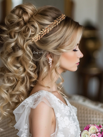 SWAROVSKI - Tiara cu frunze, Accesorii cu frunze aurii, Diadema mireasa, Swarovski, Accesorii Lovely 4 U, Bijuterii frunse aurii, Frunze auzii, Accesorii mireasa, Accesorii de par mireasa, Agrafe cu frunze, TIARA, cristale swarovski, coronita mireasa aurie, coronita cu frunze, frunze aurii, accesorii lovely 4 u