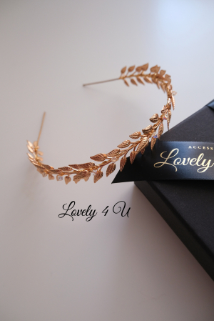 Tiara cu frunze, Accesorii cu frunze aurii, Diadema mireasa, Swarovski, Accesorii Lovely 4 U, Bijuterii frunse aurii, Frunze auzii, Accesorii mireasa, Accesorii de par mireasa, Agrafe cu frunze, TIARA, cristale swarovski, coronita mireasa aurie, coronita cu frunze, frunze aurii, accesorii lovely 4 u [1]