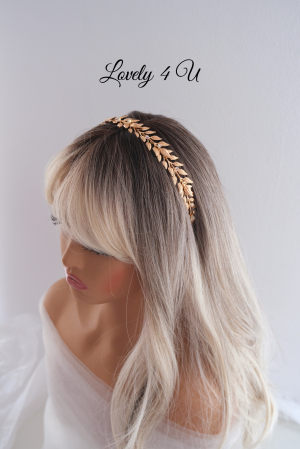 Tiara cu frunze, Accesorii cu frunze aurii, Diadema mireasa, Swarovski, Accesorii Lovely 4 U, Bijuterii frunse aurii, Frunze auzii, Accesorii mireasa, Accesorii de par mireasa, Agrafe cu frunze, TIARA, cristale swarovski, coronita mireasa aurie, coronita cu frunze, frunze aurii, accesorii lovely 4 u [11]
