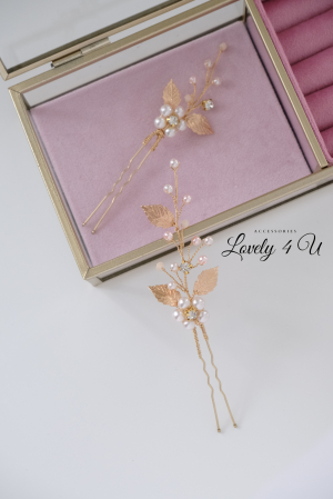 TIMEA - SET AGRAFE CU PERLE ROZ [7]