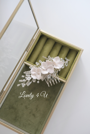 Pieptăn mic mireasa, accesoriu mic mireasa, accesoriu boem mireasa, bijuterii mireasa, ACCESORII LOVELY 4 U, ACCESORII 2023, AGRAFA COC MIREASA, DIADEMA MIREASA, ACCESORIU CU FLORI MIREASA, TIARA, MIC [16]