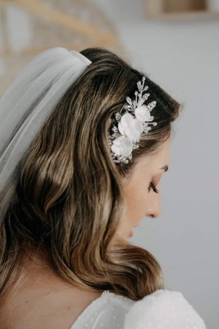 Pieptăn mic mireasa, accesoriu mic mireasa, accesoriu boem mireasa, bijuterii mireasa, ACCESORII LOVELY 4 U, ACCESORII 2023, AGRAFA COC MIREASA, DIADEMA MIREASA, ACCESORIU CU FLORI MIREASA, TIARA, MIC [7]
