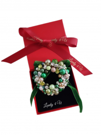 BROSA ELEGANTA, BROSE si ACCESORII, CADOU DEOSEBIT, BROSA HANDMADE, BROSA CU PERLE, CATIFEA, PERLE, ACCESORII [1]