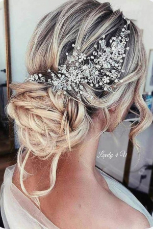 Diademe mireasa premium / accesorii par handmade - YNA -DIADEMA MIREASA CU CRISTALE SI PERLE