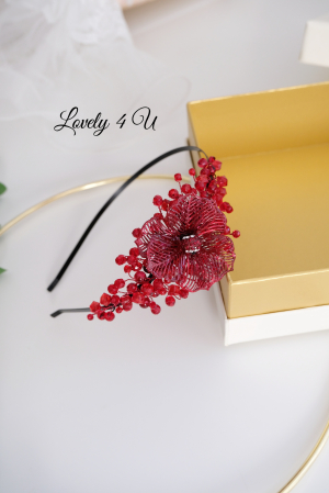 IDEI CADOURI DE CRACIUN - SET ACCESORII , BIJUTERII, BROSE PENTRU CRACIUN - CORDELUTA ROȘIE, BENTIȚĂ CU CRISTALE ROȘII, BIJUTERII PAR CU FLORI, ACCESORII LOVELY 4 U, CADOU HANDMADE PENTRU FEMEI, CADOURI PENTRU FEMEI, ACCESORII,  CODELUTE PENTRU FETIȚE, ACCESORII HANDMADE IN ROMANIA, ACCESORIU UNICAT