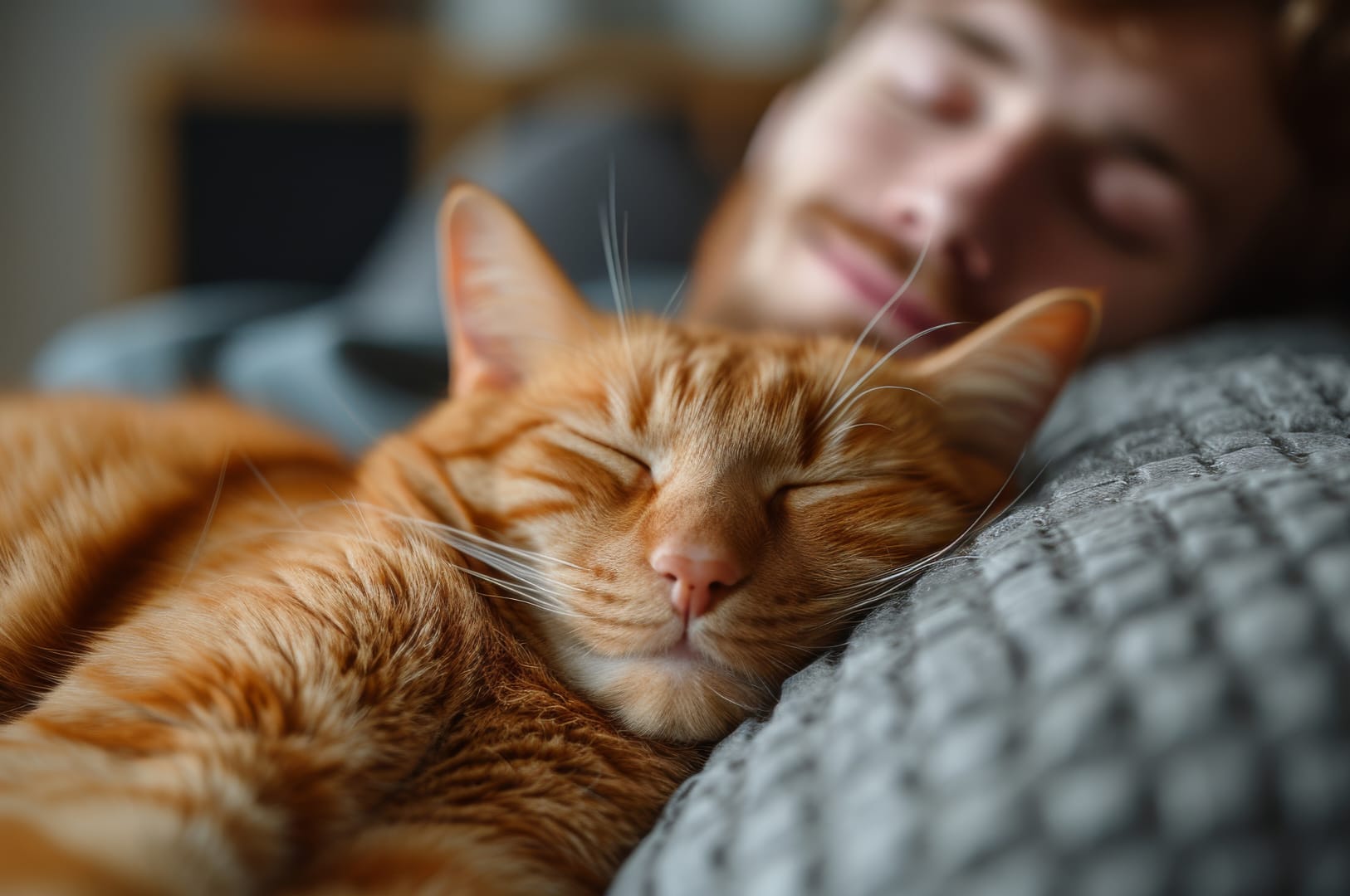 De ce îi place pisicii să doarmă cu omul ei și cum îl vede de fapt