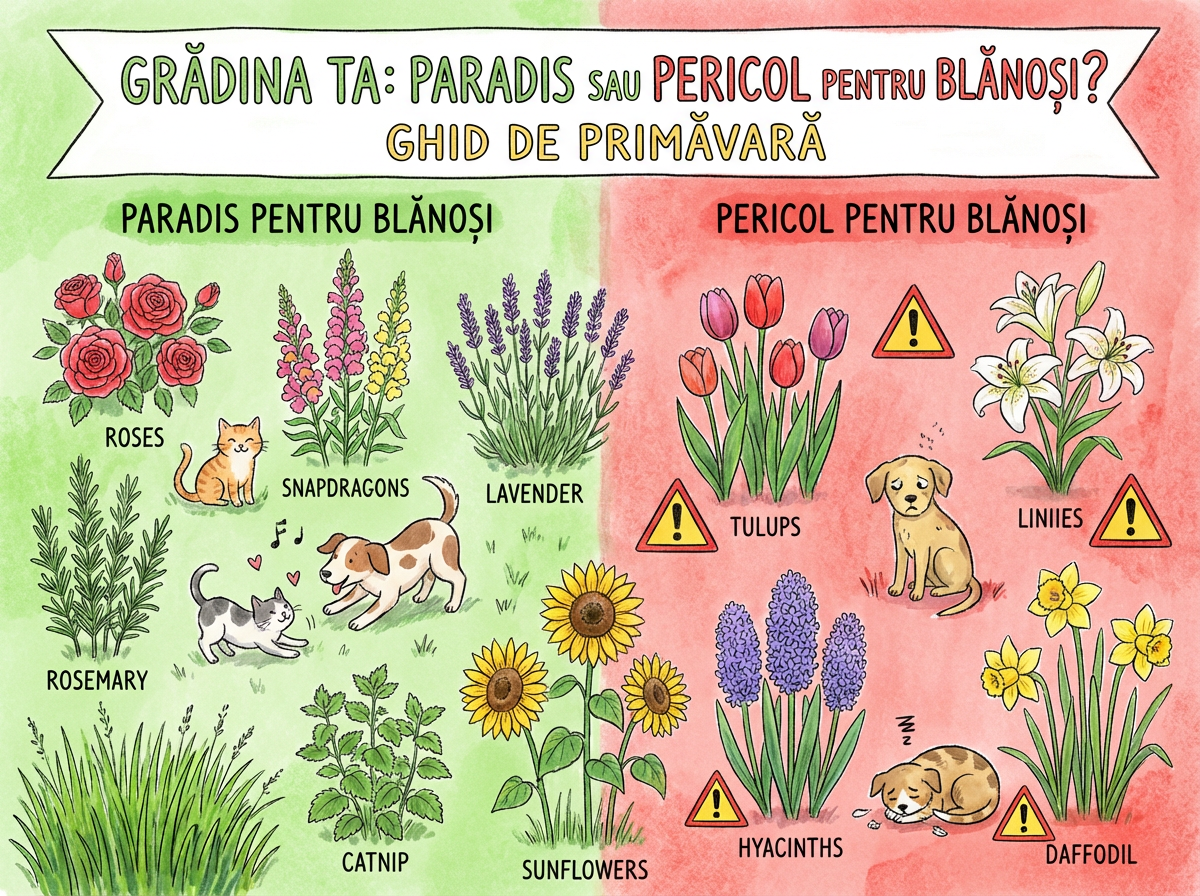 Grădina sigură pentru Câini și Pisici: Ghid de Primăvară pentru un Spațiu Pet-Friendly