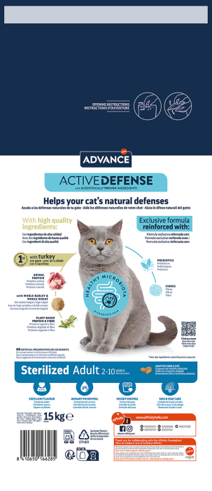 Advance Pisică Adultă -  Sterilizat Curcan si orz 15 kg [3]