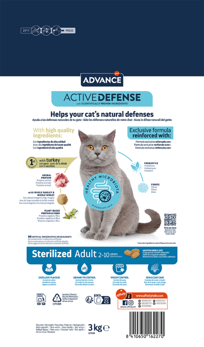 Advance Pisică Adultă -  Sterilizat Curcan si orz 3 Kg [2]