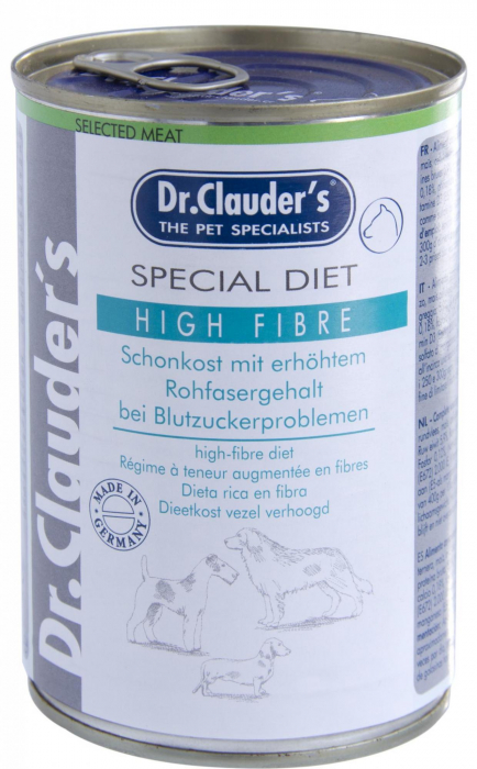 Dr. Clauder`s - Dietă High Fibre pentru câini 400g [2]