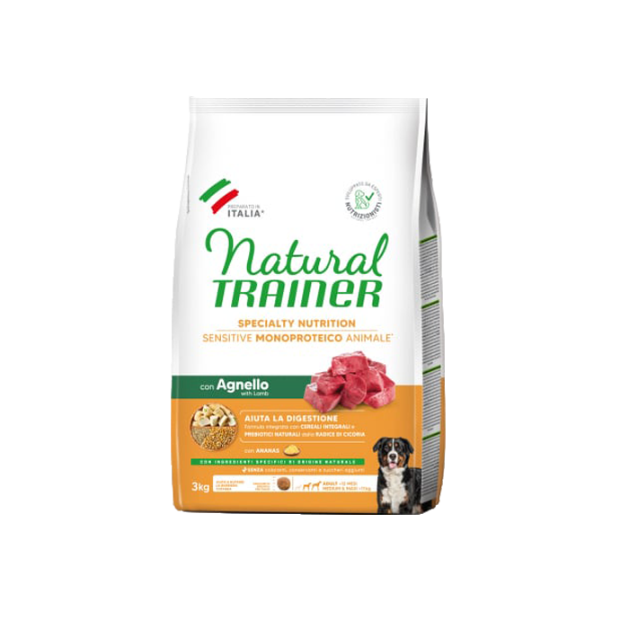 Natural Trainer – Sensitive – Dog Medium&Maxi Adult Sensitive No Gluten cu Miel - 3 kg [1]