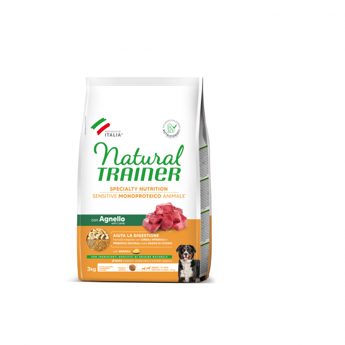 Natural Trainer – Sensitive – Dog Medium&Maxi Adult Sensitive No Gluten cu Miel - 3 kg [1]