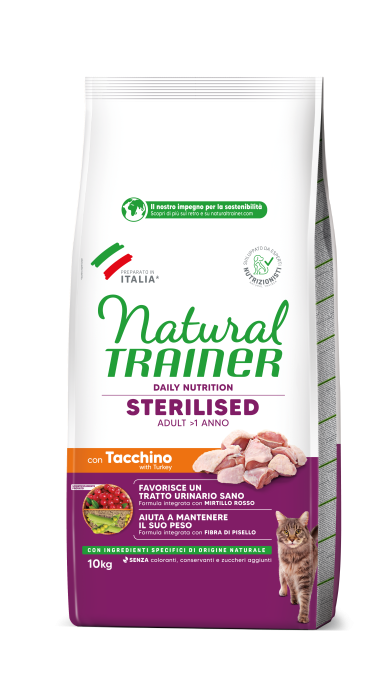 Natural Trainer – Sterilizat – Cat Adult Sterilizat cu carne proaspătă de Curcan 10kg [1]