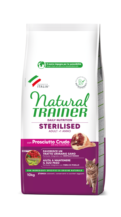 Natural Trainer – Sterilizat – Cat Adult Sterilizat cu Prosciutto Crudo 10 kg [1]