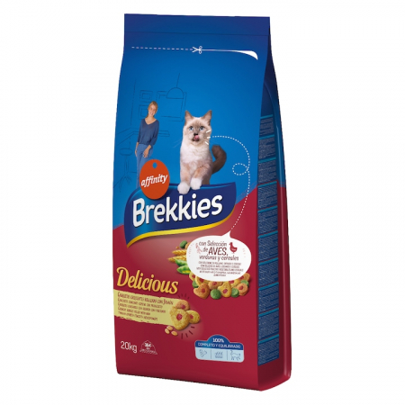 Pisici - Brekkies - Pisică Adultă Delicious cu Pui și Curcan  20 kg
