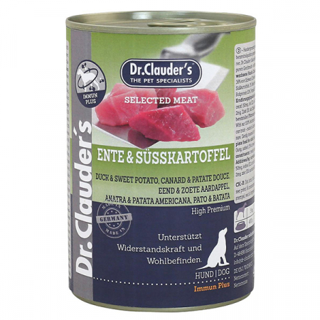 Hrană pentru câini - Dr. Clauder`s – Selected Meat – Rață și cartofi dulci 400G
