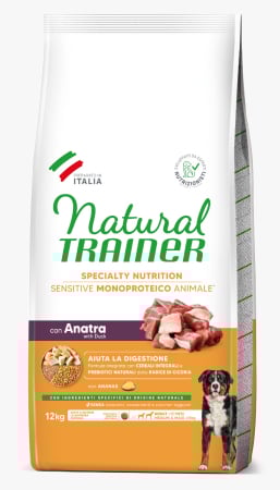 Hrană pentru câini - Natural Trainer – Sensitive – Dog Medium&Maxi Adult Sensitive No Gluten cu Rață - 12 kg