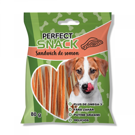 Recompense, biscuiți & snacks Câini - Perfect Snack  Sandwich de somon – 80 g
