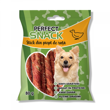 Recompense, biscuiți & snacks Câini - Perfect Snack  Stick din piept de rață – 80 g
