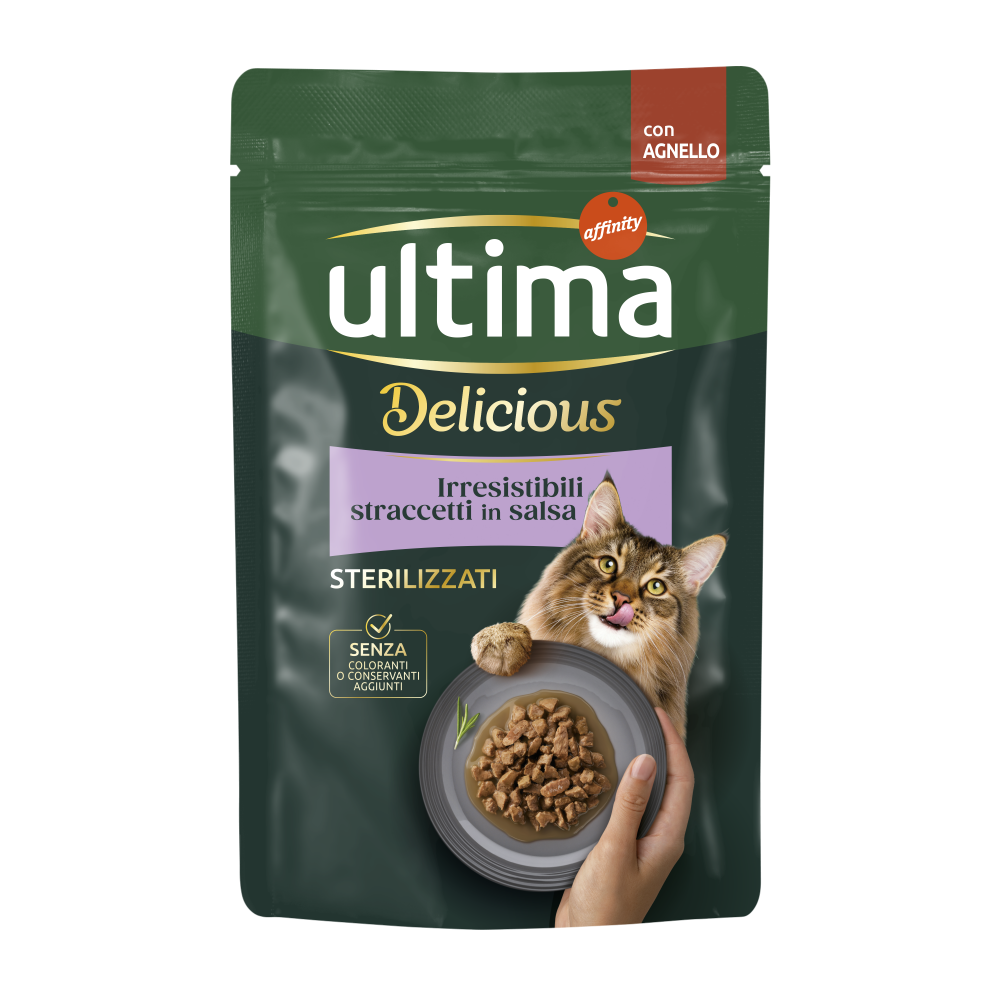 JuniorSoft - Ultima Plic - Pisică Adultă Sterilizată Fit & Delicious cu Miel în sos 85g