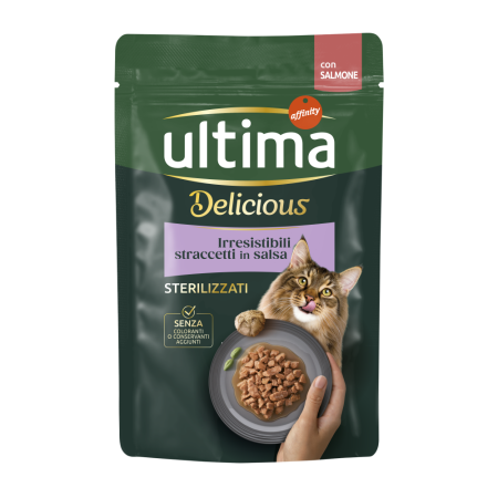 JuniorSoft - Ultima Plic - Pisică Adultă Sterilizată Fit & Delicious cu Somon în sos 85g
