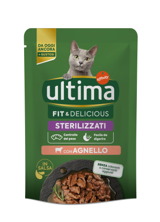 Ultima Pisici - Ultima Plic - Pisică Adultă Sterilizată Fit & Delicious cu Miel în sos 85g