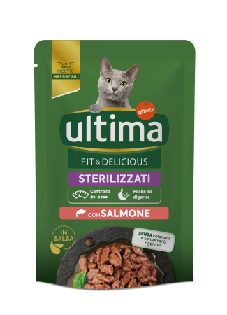 Import - Ultima Plic - Pisică Adultă Sterilizată Fit & Delicious cu Somon în sos 85g