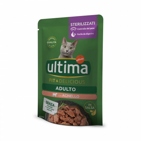 Brand Pisici - Ultima Wet - Pisică Adultă Sterilizată Fit & Delicious cu miel în sos 85g