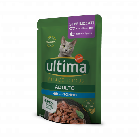Brand Pisici - Ultima Wet - Pisică Adultă Sterilizată Fit & Delicious cu ton în sos 85g