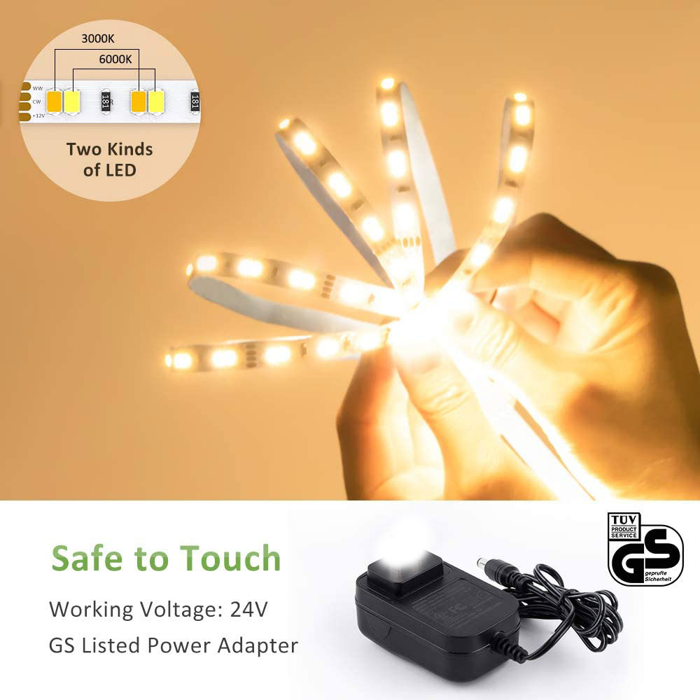 Banda LED Novostella 12m, 120 leduri m, Dimmer, Culoare Alba lumina reglabila 3000k - 6000K, Telecomanda [3]
